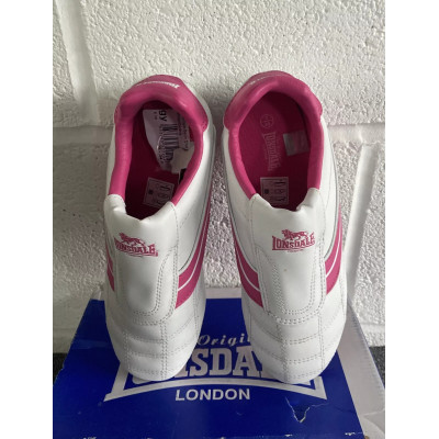 Lonsdale Kids Benn Childs Trainers White/Cerise