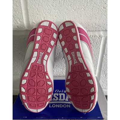 Lonsdale Kids Benn Childs Trainers White/Cerise