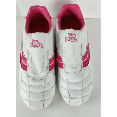 Lonsdale Kids Benn Childs Trainers White/Cerise